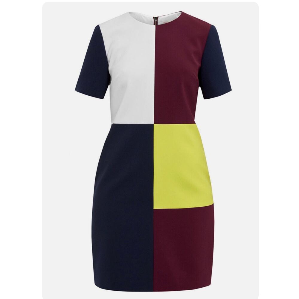 Ted Baker "Colour by Numbers" Ardell colorblock shift dress geometric design 2/4
